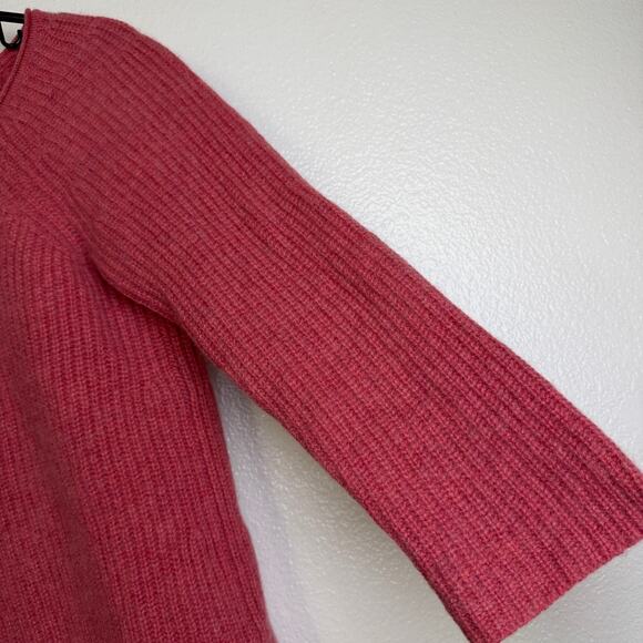 Calypso St Barth Cashmere Sweater Top Womens Small Pink Ribbed Knit 3/4 Sleeve - Picture 7 of 9
